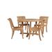 Clement 5-Piece Teak Round Table Outdoor Dining Set