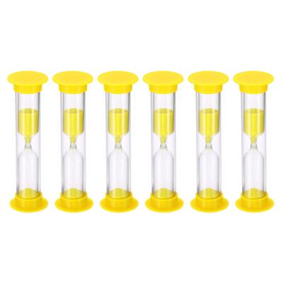 2 Minute Sand Timer, 6Pcs Small Sandy Clock, Count Down Sand Glass Yellow