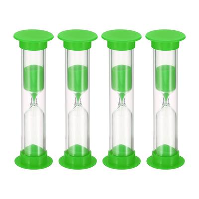 3 Minute Sand Timer, 4Pcs Small Sandy Clock, Count Down Sand Glass Green