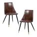 Homylin Contemporary Faux Leather Metal Frame Upholstered Side Chair (Set of 2)