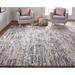 Clarkson Abstract Hand Knot Accent Rug, Gunmetal/Silver Blue