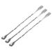 Bar Mixing Spoon Set 3 Pcs, Stainless Steel Cocktail Spoon 10 Inch - Silver