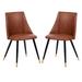 Homylin Contemporary Faux Leather Metal Frame Upholstered Side Chair (Set of 2)