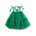 Canrulo Toddler Baby Girl Christmas Tulle Dresses Stars Sequin Tutu Dresses Sleeveless Layered Princess Sundress Green Sequins 2-3 Years