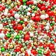 Christmas white gold green sprinkles sprinkle blend mix for cupcake cake biscuit cookie Santa cake topper birthday baking decoration piping