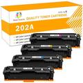 Toner H-Party 4-Pack Compatible Toner Cartridge for HP CF500A 202A Printer Color LaserJet Pro M254dw M254dn M254nw (1*Black 1*Cyan 1*Magenta 1*Yellow)