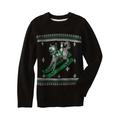 Infant & Toddler Boys Black Skiing Wolf Ugly Christmas Holiday Sweater 18m