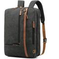 CoolBELL Convertible Backpack Shoulder bag Messenger Bag Laptop Case Business Briefcase Leisure Handbag Multi-functional Travel Rucksack Fits 17.3 Inch Laptop For Men / Women / Travel (Canvas Black)