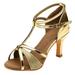 Takeoutsome Girl Latin Dance Shoes Med-Heels Satin Shoes Party Tango Salsa Dance Shoes