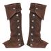 Medieval Pirate Boot Cover Gothic Punk Case Faux Leather Boot Top for Festival Cosplay Costume Accessories Brown