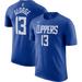 Men's Nike Paul George Royal LA Clippers Icon 2022/23 Name & Number T-Shirt