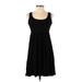 Saint Tropez West Casual Dress - A-Line: Black Solid Dresses - Women's Size X-Small