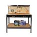 Workbench with Pegboard Multipurpose Tool Organizers and Storage Work Table with Drawers and Peg Board Work Benches for Garage Workshop 45.3 (L) x 21.7 (W) x 55 (H) Black
