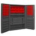 14 Gauge 12 Door Shelves Lockable Cabinet with 72 Red Hook on Bins & 1 Adjustable Shelf & 4 Drawers Gray - 48 x 24 x 72 in.