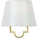 1 Light Contemporary Wall Sconce with White Fabric Shade-10.75 inches H By 9 inches W-Gallery Gold Finish Bailey Street Home 71-Bel-619232