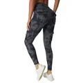 Leggings de fitness avec poche pour femme monochromatique taille haute push up polyester