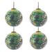 La Pastiche Farm Garden with Sunflowers Glass Ornament Collection (Set of 4) with, 3.5" x 3.5" - 3.5" x 3.5"