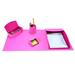 Latitude Run® Navy Blue Office Leather Desk Organizer Set Vinyl in Pink | 32 H x 16 W x 4.25 D in | Wayfair 379434246B7F4EEB8388733B79D1F1DF