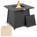 50,000 BTU Black Steel Square Portable LP Gas Propane Fire Pit Table - 30 inches L x 30 inches W x 25 inches H