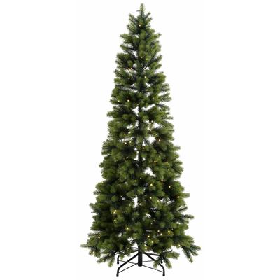 Künstlicher Weihnachtsbaum CREATIV DECO "Weihnachtsdeko, künstlicher Christbaum, Tannenbaum", grün, H:210cm Ø:96cm, Polyethylen, Weihnachtsbäume, in schlanker Form, mit LED-Lichterkette Image