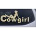 Cowgirl Country Western Girl Car or Truck Window Laptop Decal Sticker Desert Sand 12in X 5.4in