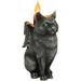 Ebros Gift Stoic Guardian Feline Cat Gargoyle Gothic Candleholder Figurine 5.5 H