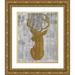 Cusson Marie Elaine 20x24 Gold Ornate Wood Framed with Double Matting Museum Art Print Titled - Rustic Lodge Animals Deer Head on Grey