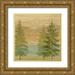 Coulter Cynthia 20x20 Gold Ornate Wood Framed with Double Matting Museum Art Print Titled - At the Lake Pine Trees II