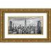 Frank Assaf 24x14 Gold Ornate Wood Framed with Double Matting Museum Art Print Titled - Empire State Building with Manhattan skyline - New York City