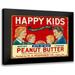 Retrolabel 24x19 Black Modern Framed Museum Art Print Titled - Happy Kids Bits o Nut Peanut Butter
