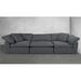 Cloud Puff Modular Sofa High Performance Slipcover Fabric - Grey 3 Piece - Slipcover Only