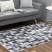 Faux Cowhide Contemporary Area Rug 6x9 Patchwork Off the Blocks Polyester Rug With Cotton-Canvas Backing