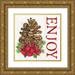 Reed Tara 20x20 Gold Ornate Wood Framed with Double Matting Museum Art Print Titled - Home for the Holidays Enjoy Pine cone