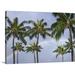Great BIG Canvas | Hi Oahu Rainbow And Coconut Palm Trees Over Pearl Harbor Canvas Wall Art - 30x20