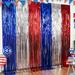 Red Silver Blue Tinsel Foil Fringe Curtains Photo Booth Metallic Party Decorations Backdrop Curtains for Birthday Decor Party Supplies 9.85 x 3.28 Ft