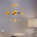 Pgeraug Wall Clock Acrylic Clock 3D Diy Roman Numbers Acrylic Mirror Wall Sticker Clock Home Decor Mural Decals Clock Gold