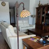 HomeRoots 478072 62 in. Traditional Shaped Floor Lamp with White Stained Glass Bowl Shade Brown