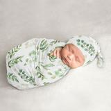 Botanical Leaf Baby Cocoon and Beanie Hat Sleep Sack Set by Sweet Jojo Designs