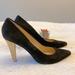 Nine West Shoes | Nine West | Great Hit Black Suede Gold Mirrored Heel Stiletto Women’s 9 | Color: Black/Gold | Size: 9