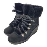J. Crew Shoes | J. Crew Boots Nordic Shearling Cuff Wedge Bootie | Color: Black | Size: 8