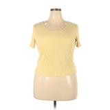 Worthington Short Sleeve Top Yellow Scoop Neck Tops - Women's Size X-Large