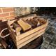 LOG BASKET / FIREWOOD Store / Fireplace Kindling box carrier holder - Old Wooden Apple Crate -