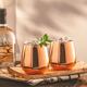 Stemless Copper Wine Glasses | Set of 2 Stainless Steel Copper Cups for Wine & Moscow Mules | 560ml Copper Mugs x2