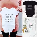 2022 à venir nouveau-né Quieres ser mi Padrino bébé vêtements mode Fine cadeau annonce barboteuse