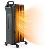 Costway 5500 BTU Electric Radiant Radiator Heater w/ Digital Display | 25 H x 10 W x 13 D in | Wayfair EP25436US-BK