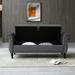 Velvet Bench Sofa Stool, Storage Ottoman Long Sofa Bench with Buttons Tufted Nailhead Trimmed, Solid Wood Legs & 1 Pillow