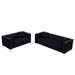 2 Pcs Modern Velvet Living Room Set with Sofa & Loveseat, Jeweled Button Tufted Copper Nails Square Arms, 4 Pillows Included