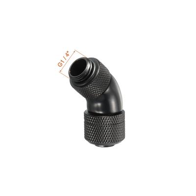 Male to Female Extender Fitting G1/4, 45° for Water Cooling System Black