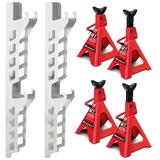 Jack Stand Storage Rack Wall Mount and 4-Ton Jack Stands Kit