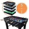 KICK Pentacle 55â€³ 5-in-1 Multi Game Table (Black) - Combo Game Table Set - Foosball Billiards/Pool Push Hockey Shuffleboard and Bowling for Home Game Room Friends and Family!